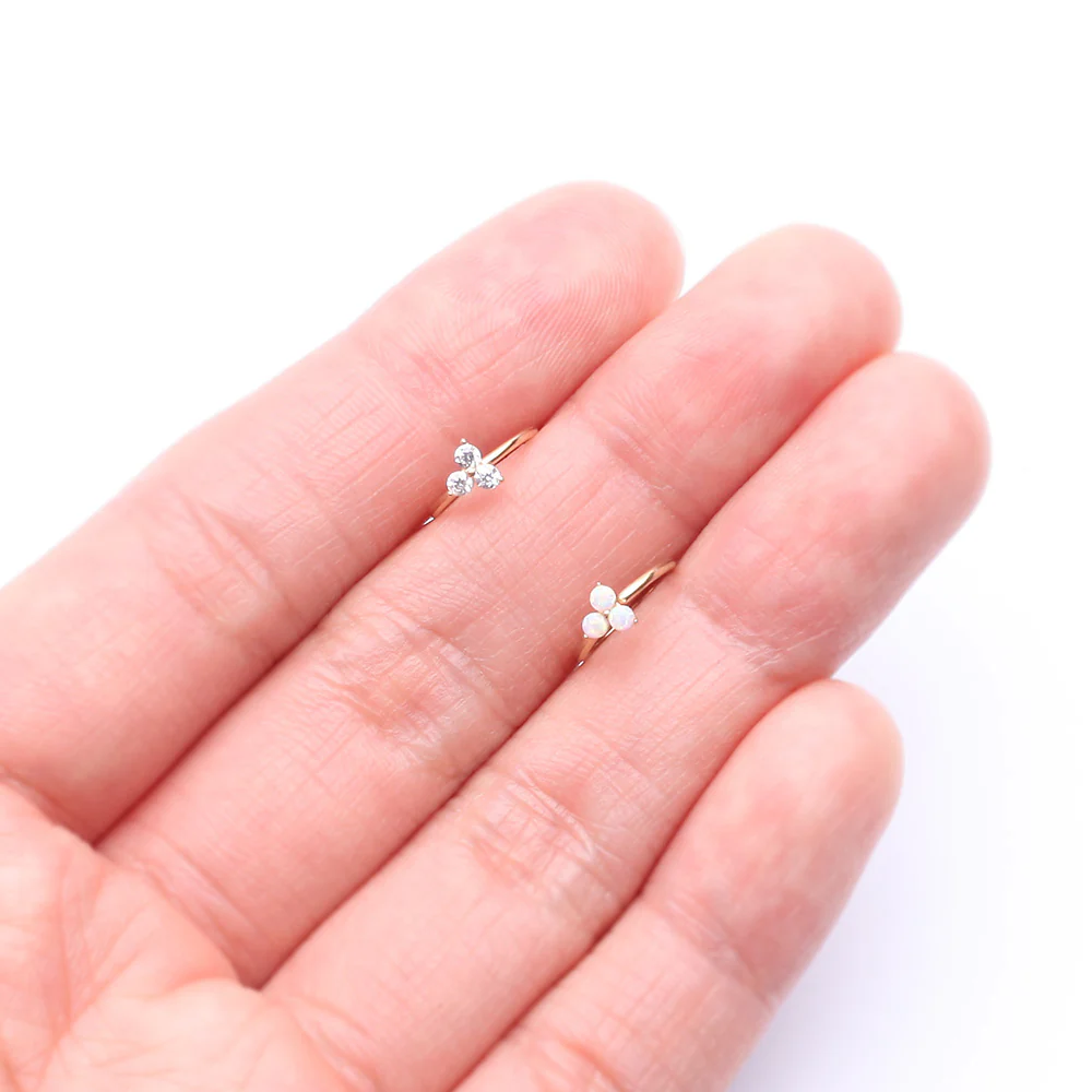 14 Karat Gold Brilliant Trinity Sparkle Bendable Hoop Ring - Image 4