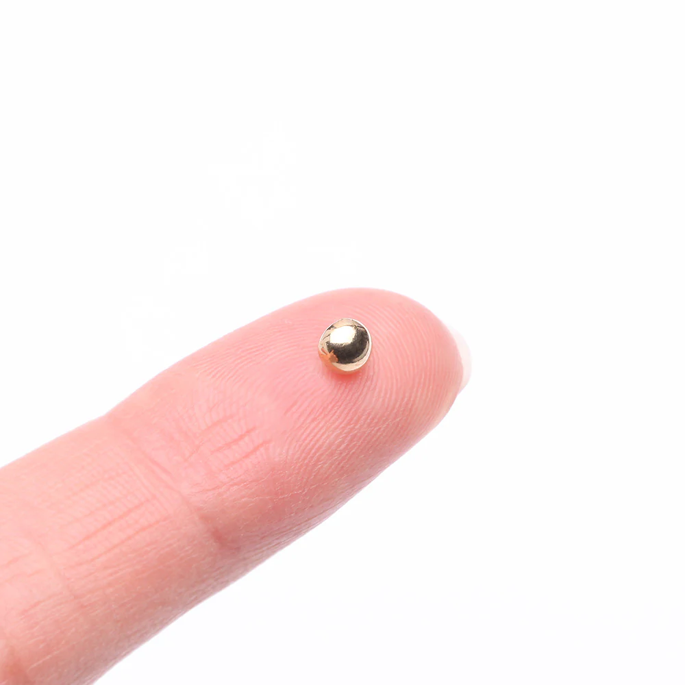 14 Karat Gold Dome Dermal Anchor Top - Image 3