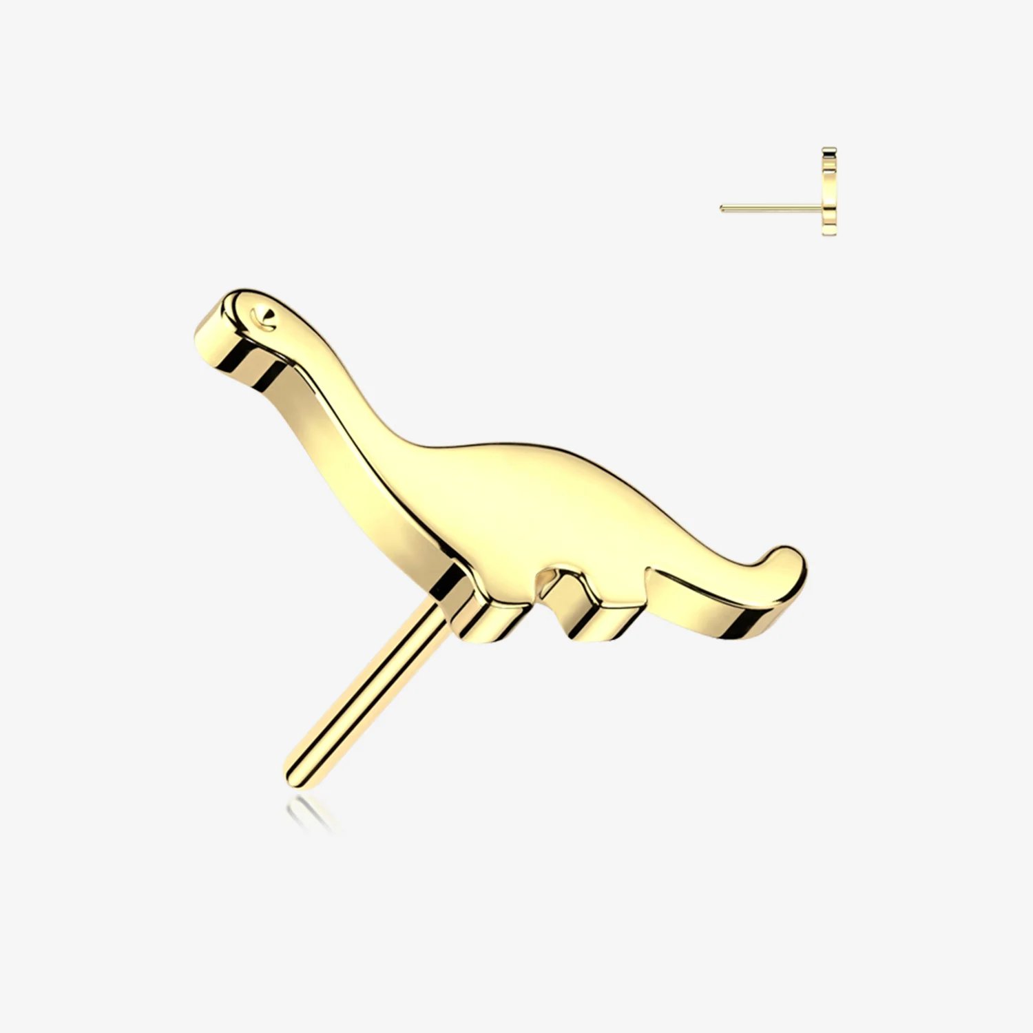 14 Karat Gold OneFit Threadless Cute Dinosaur Top Part