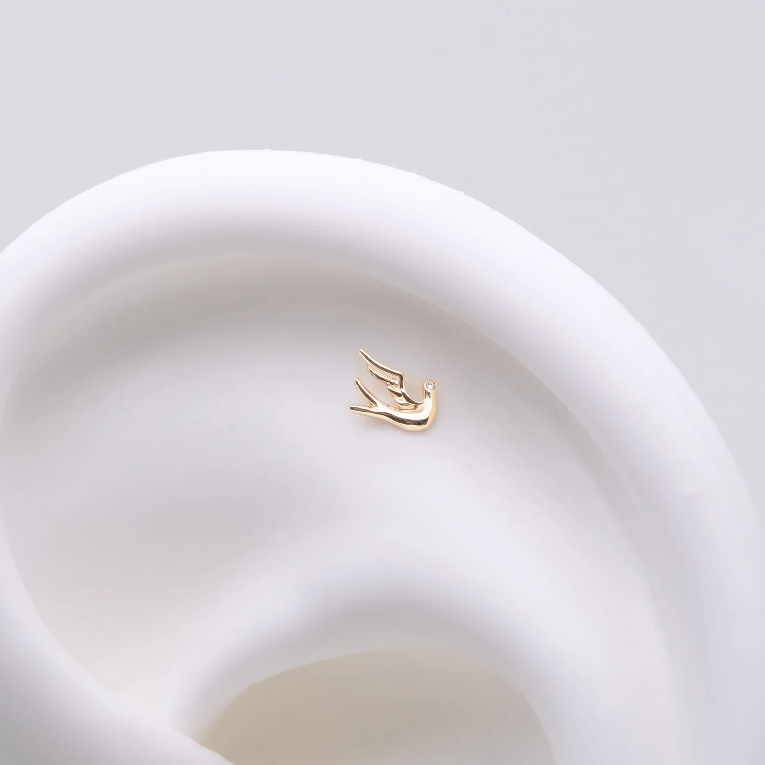 14 Karat Gold OneFit Threadless Flying Dove of Peace Top Part - Image 2