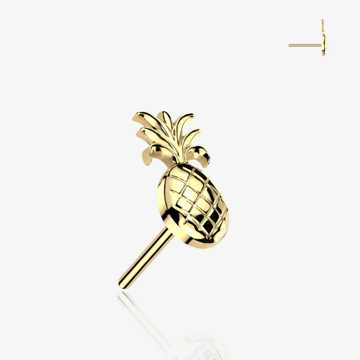14 Karat Gold OneFit Threadless Juicy Pineapple Top Part