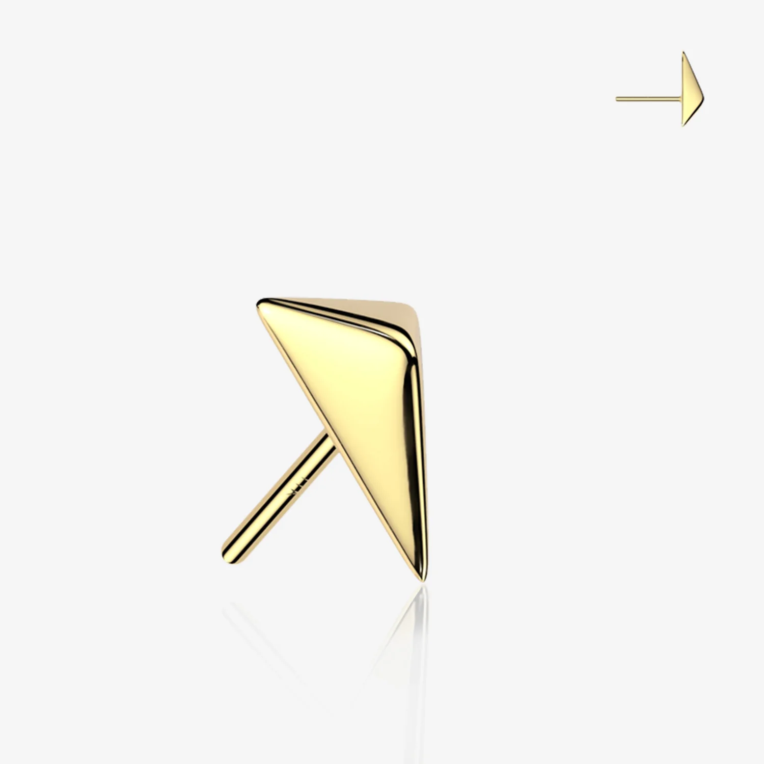 14 Karat Gold OneFit Threadless Prism Triangle Top Part
