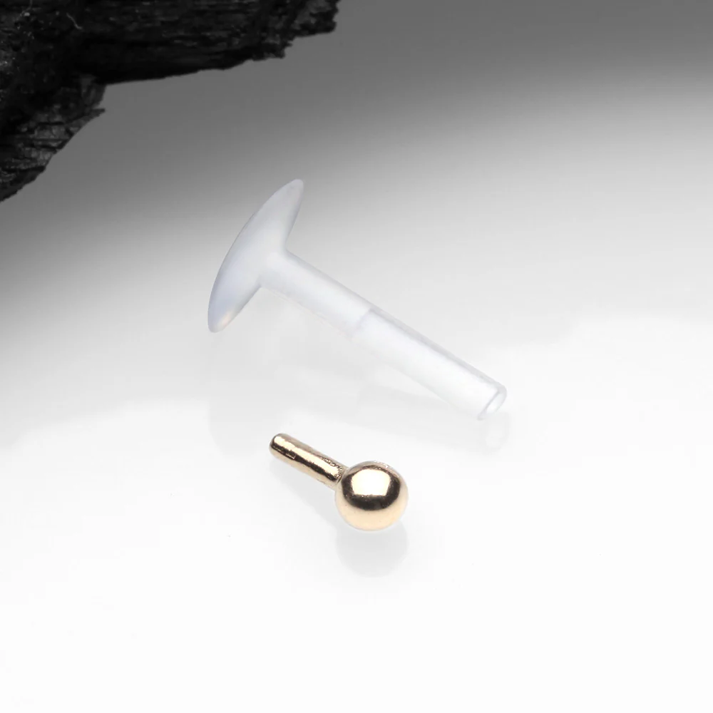 14 Karat Gold Push-In Ball Top Bio-Flex Labret - Image 3
