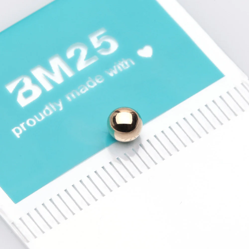 14 Karat Gold Threaded Solid Ball Top Part - Image 3