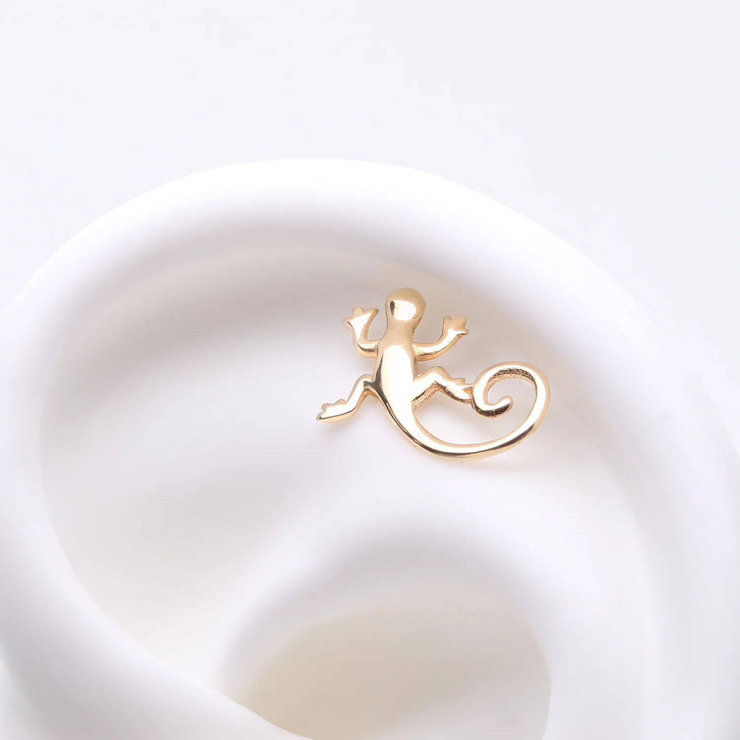 14 Karat Gold OneFit Threadless Desert Lizard Top Part - Image 2
