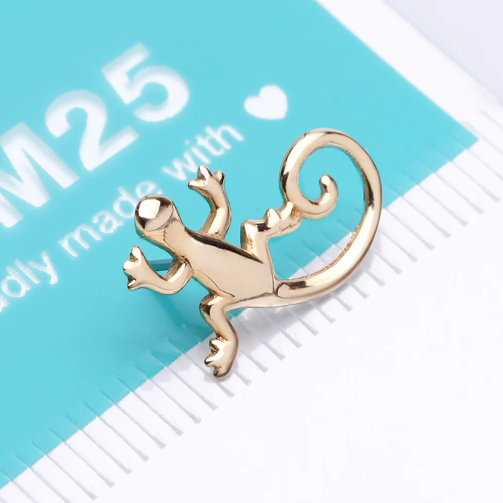 14 Karat Gold OneFit Threadless Desert Lizard Top Part - Image 5