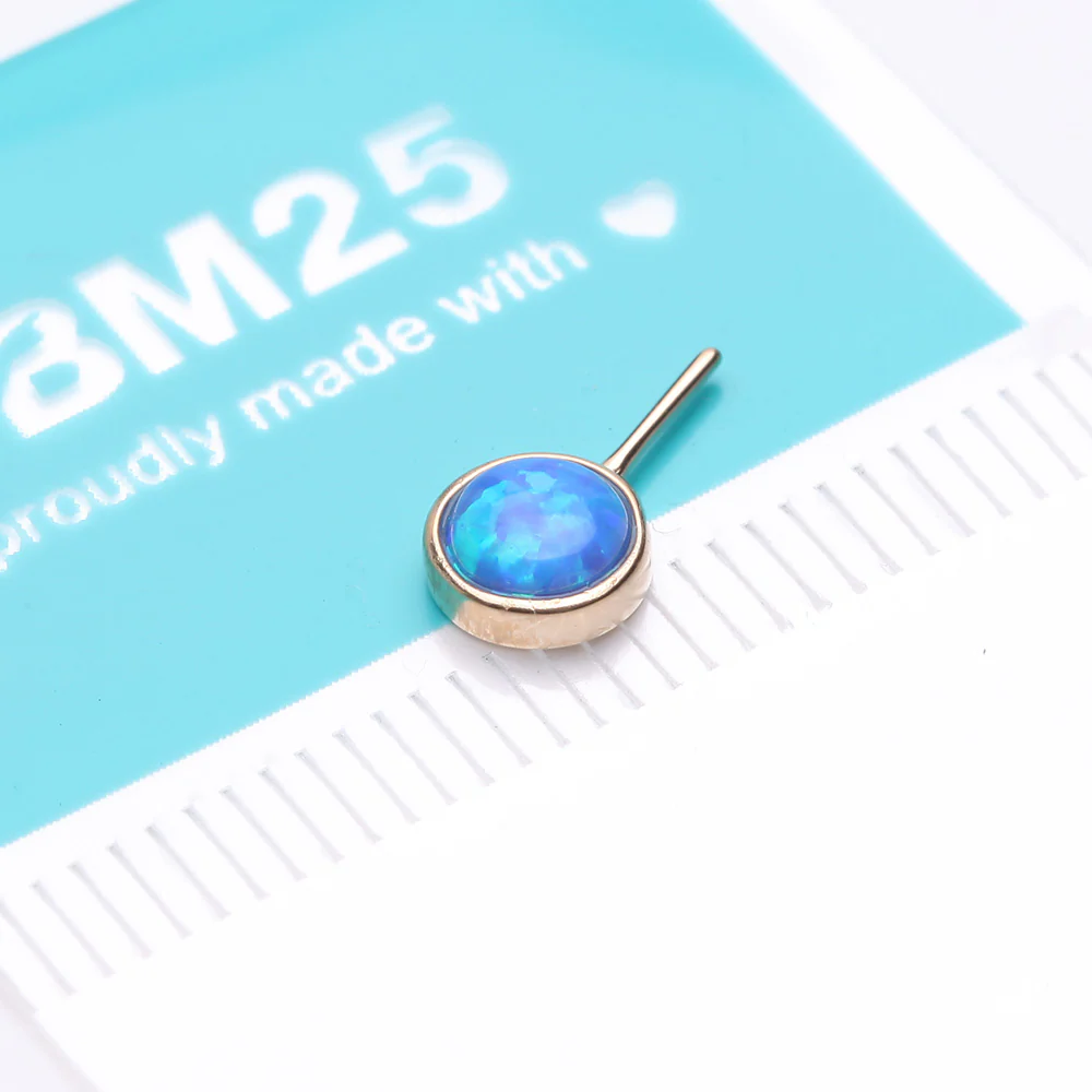 14 Karat Gold OneFit Threadless Bezel Fire Opal Front Facing Part - Image 3