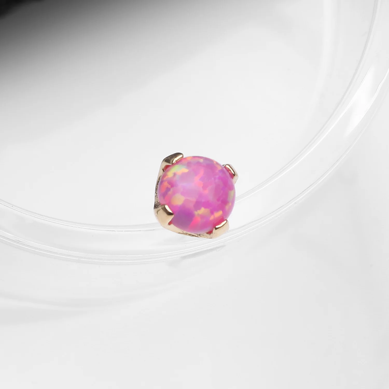 14 Karat Gold OneFit Threadless Prong Set Fire Opal Top Part - Image 2