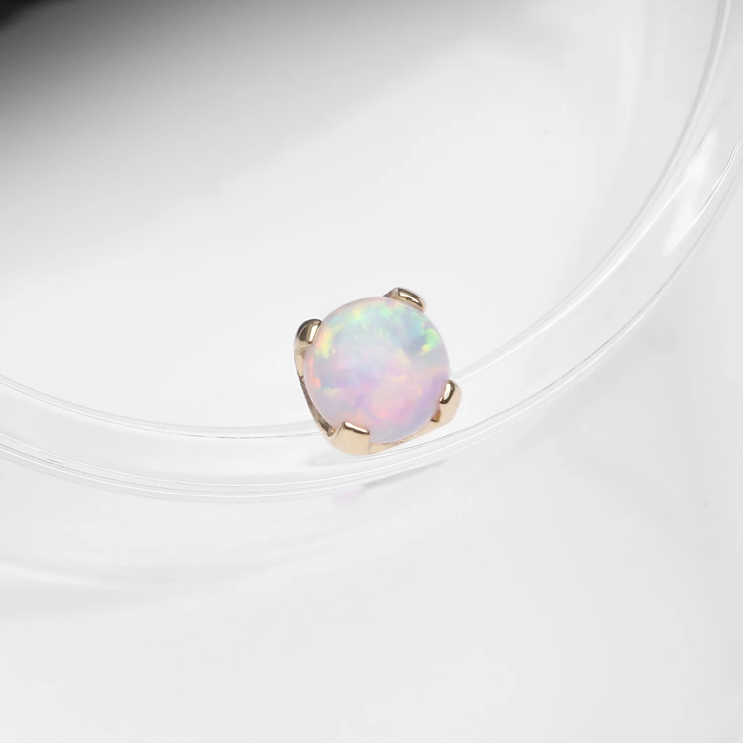 14 Karat Gold OneFit Threadless Prong Set Fire Opal Top Part - Image 2
