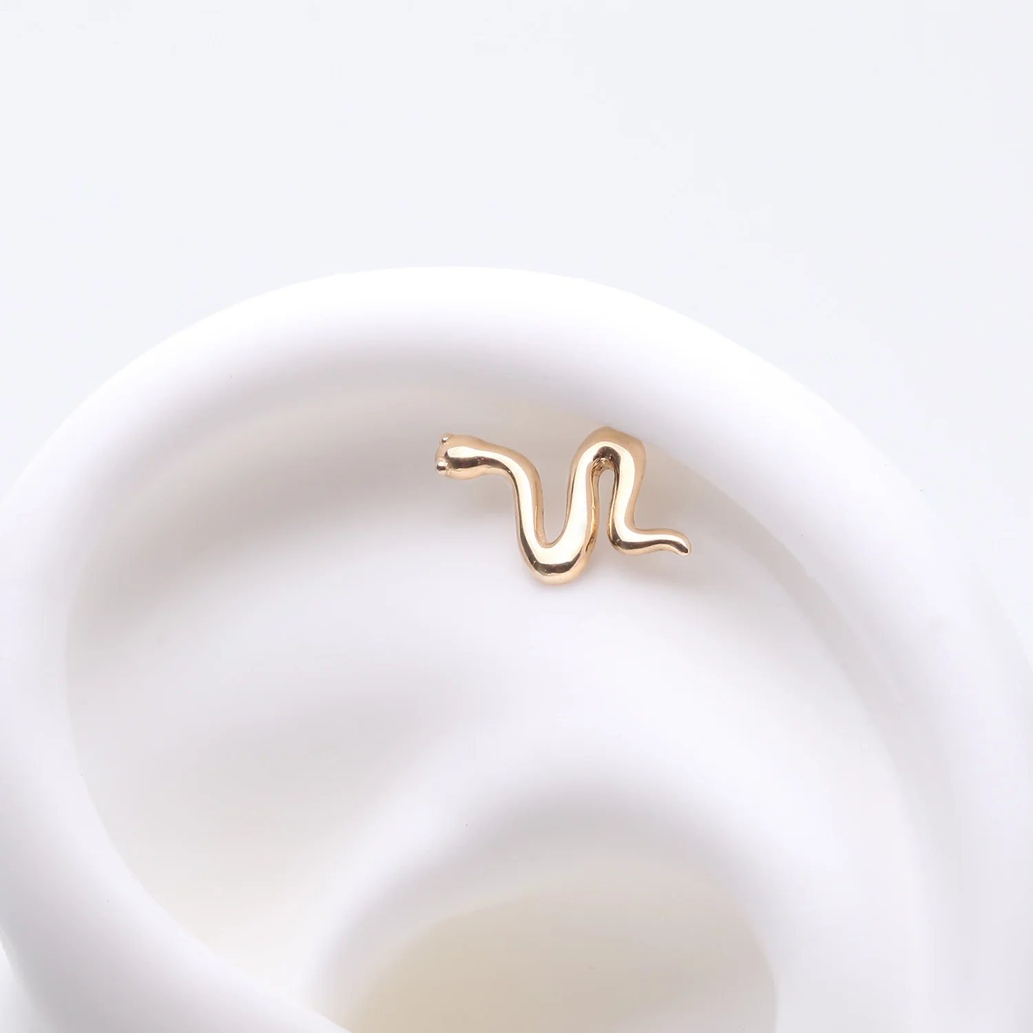 14 Karat Gold OneFit Threadless Slithering Snake Top Part - Image 2