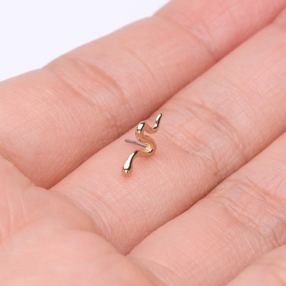 14 Karat Gold OneFit Threadless Slithering Snake Top Part - Image 4