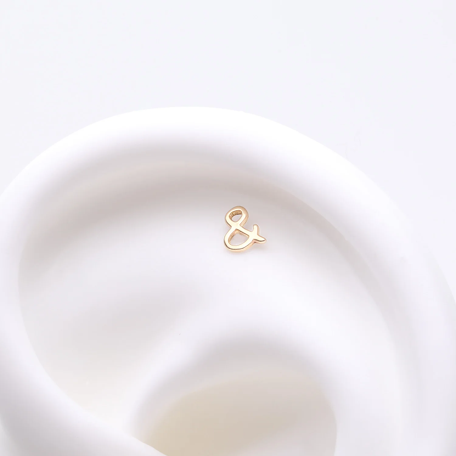 14 Karat Gold OneFit Threadless The Ampersand Symbol Top Part - Image 2