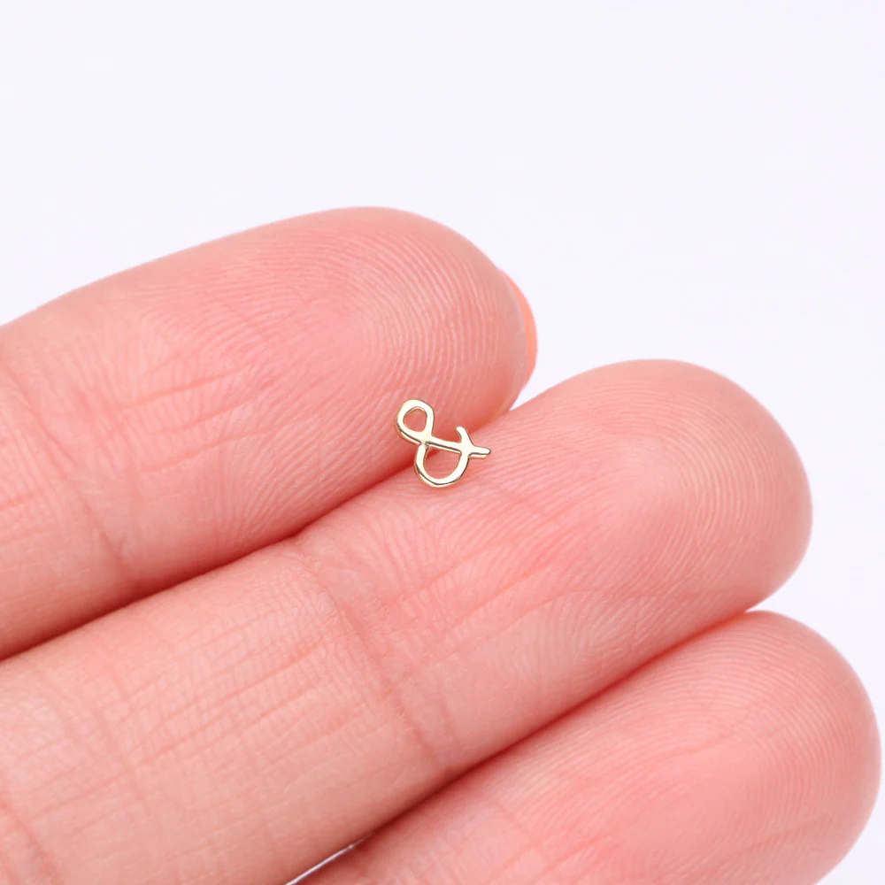 14 Karat Gold OneFit Threadless The Ampersand Symbol Top Part - Image 3