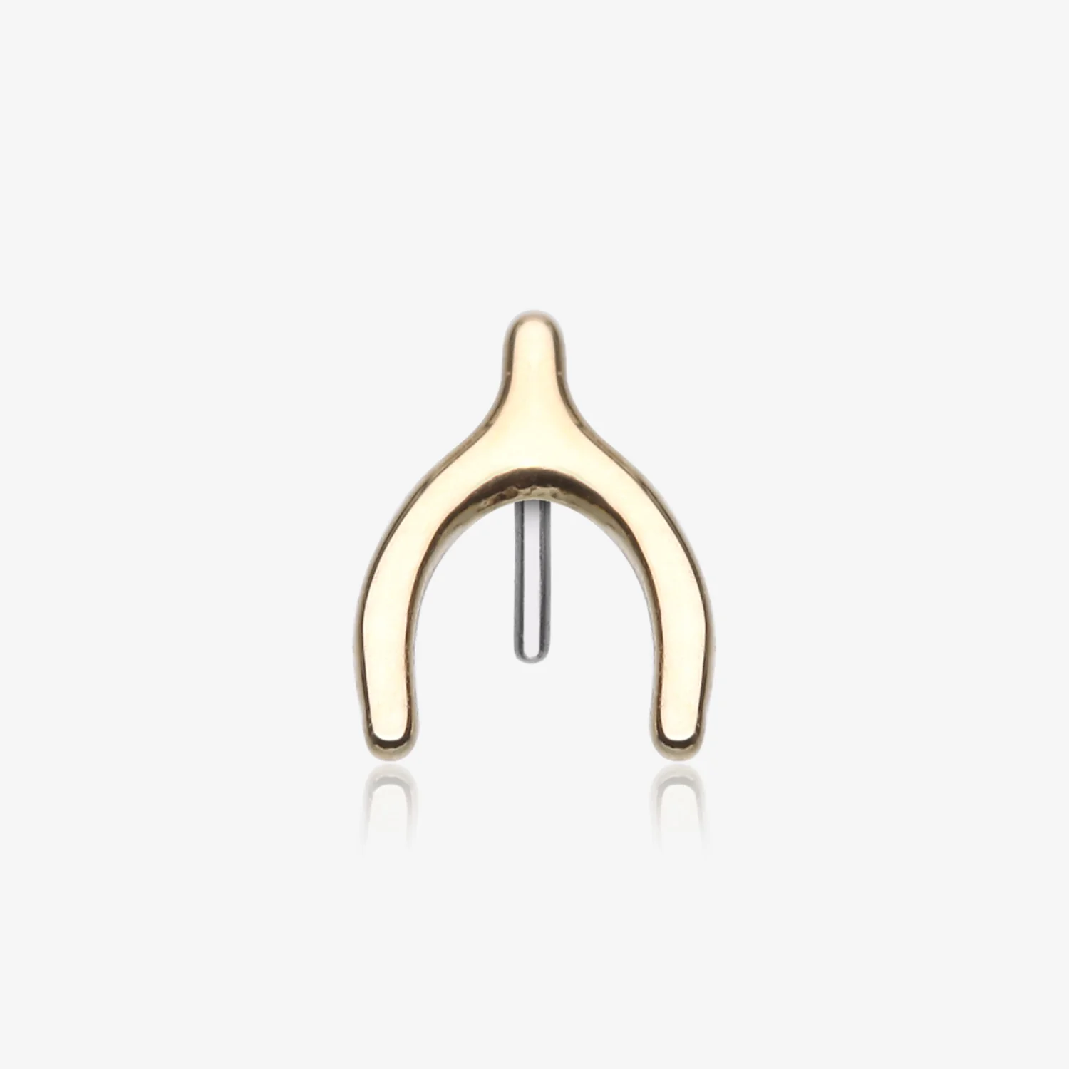 14 Karat Gold OneFit Threadless Wishbone Charm Top Part