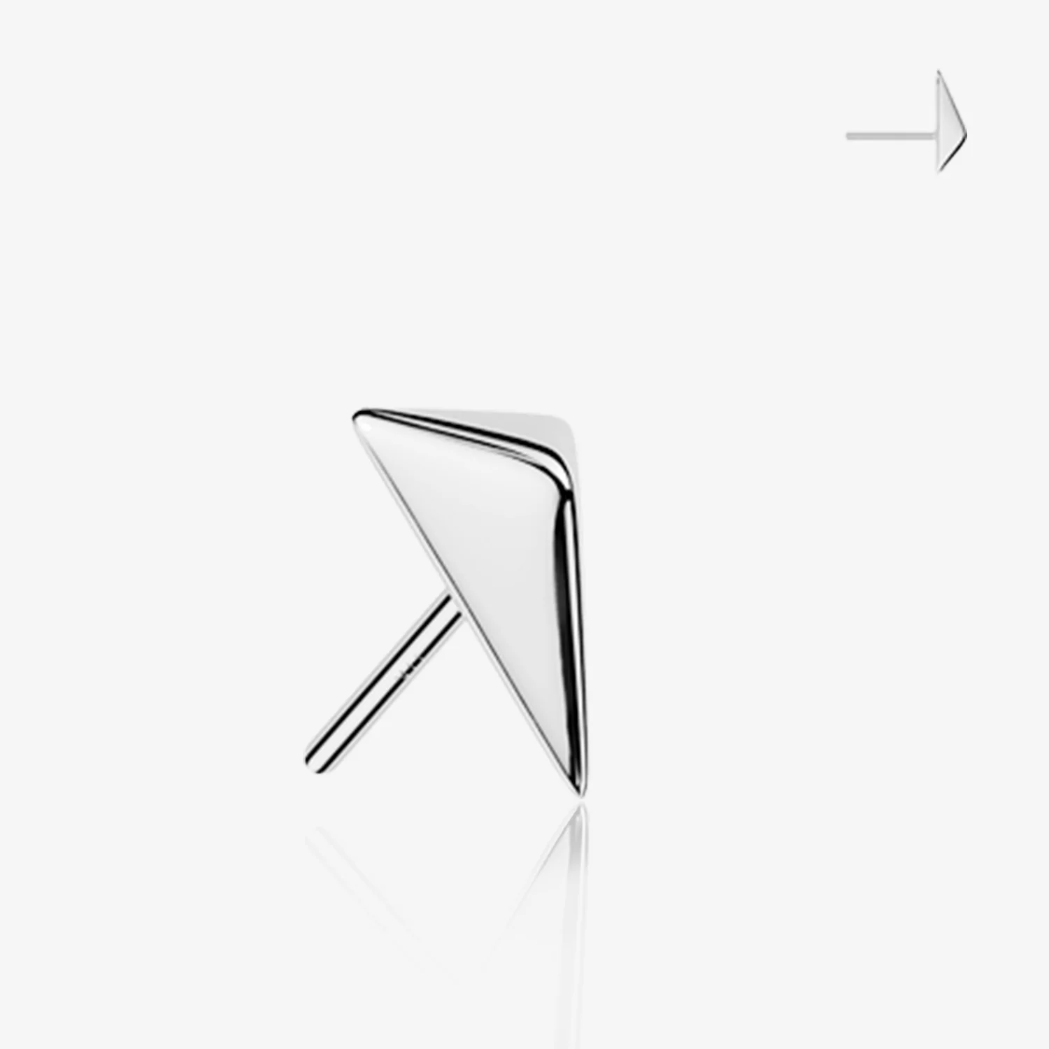 14 Karat White Gold OneFit Threadless Prism Triangle Top Part