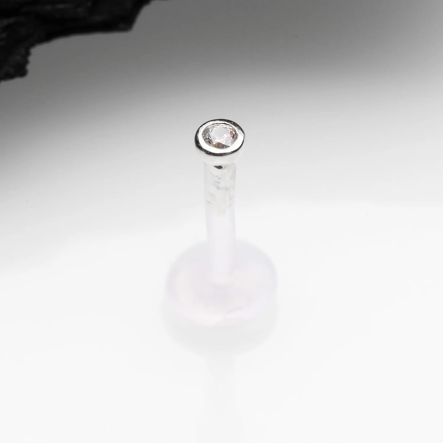 14 Karat White Gold Push-In Gem Ball Top Bio-Flex Labret - Image 2