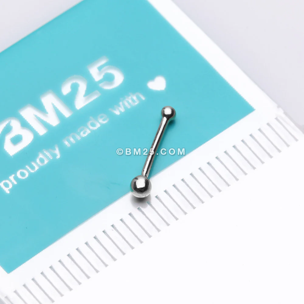 14 Karat White Gold Solid Ball Top Nose Stud Ring - Image 3