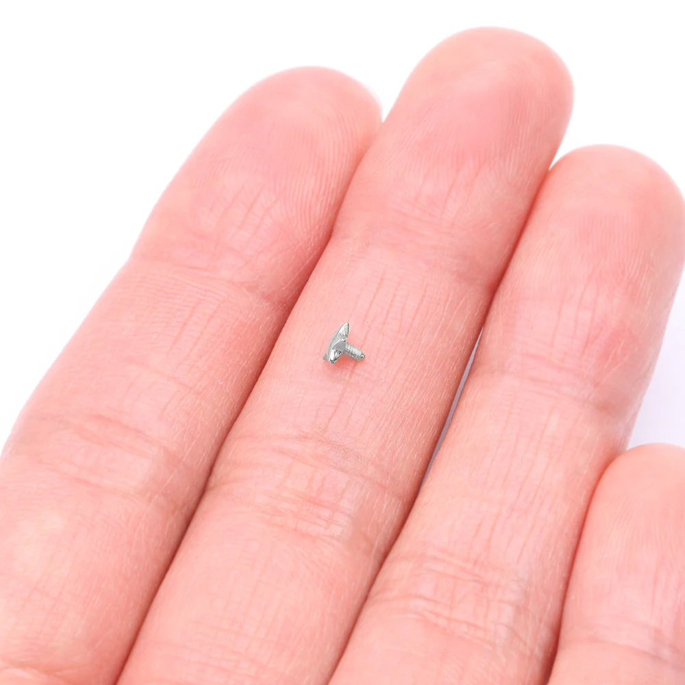 14 Karat White Gold Star Dermal Anchor Top - Image 3