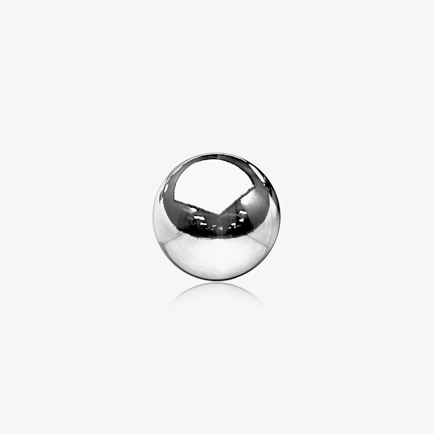 14 Karat White Gold Threaded Solid Ball Top Part