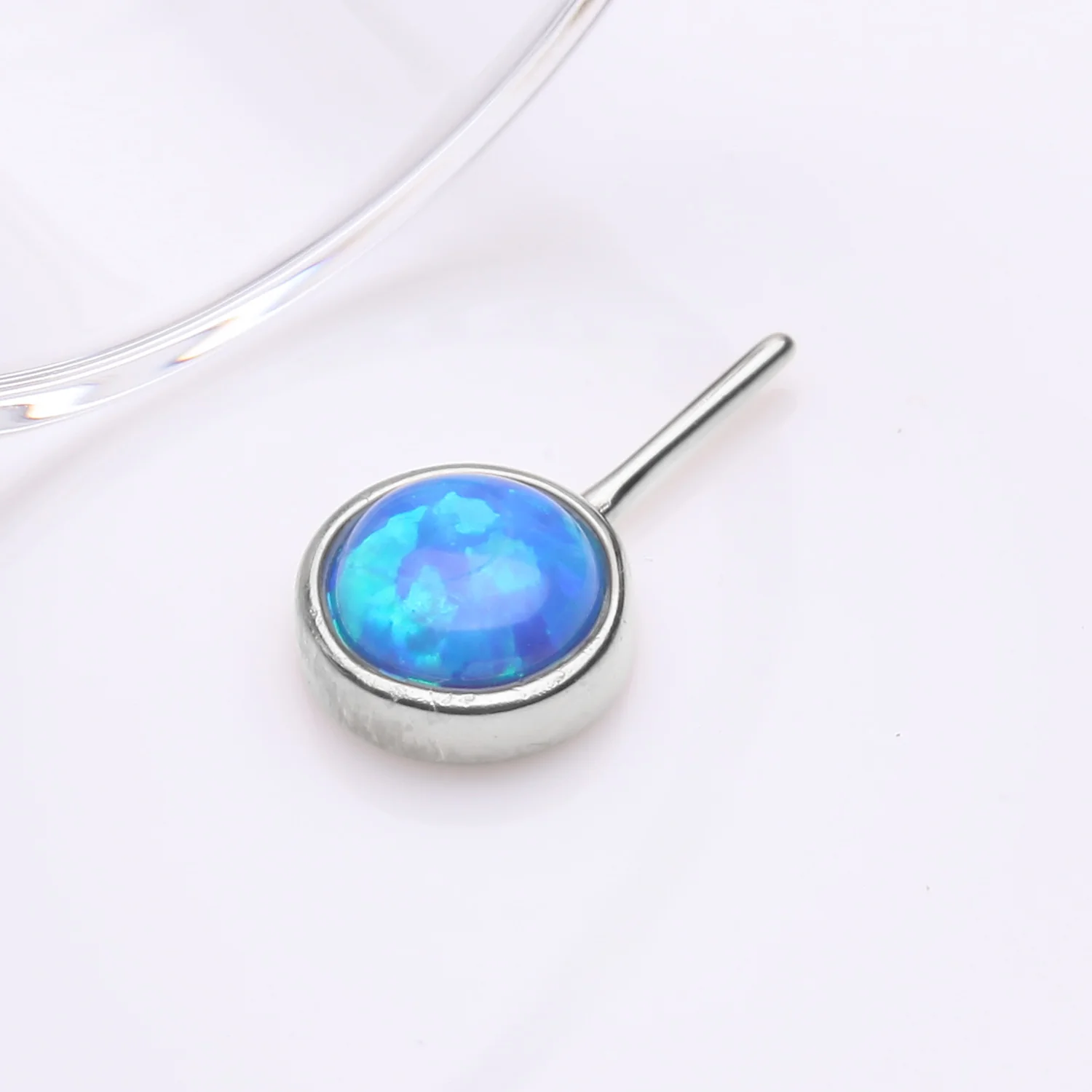 14 Karat White Gold OneFit Threadless Bezel Fire Opal Front Facing Part - Image 2