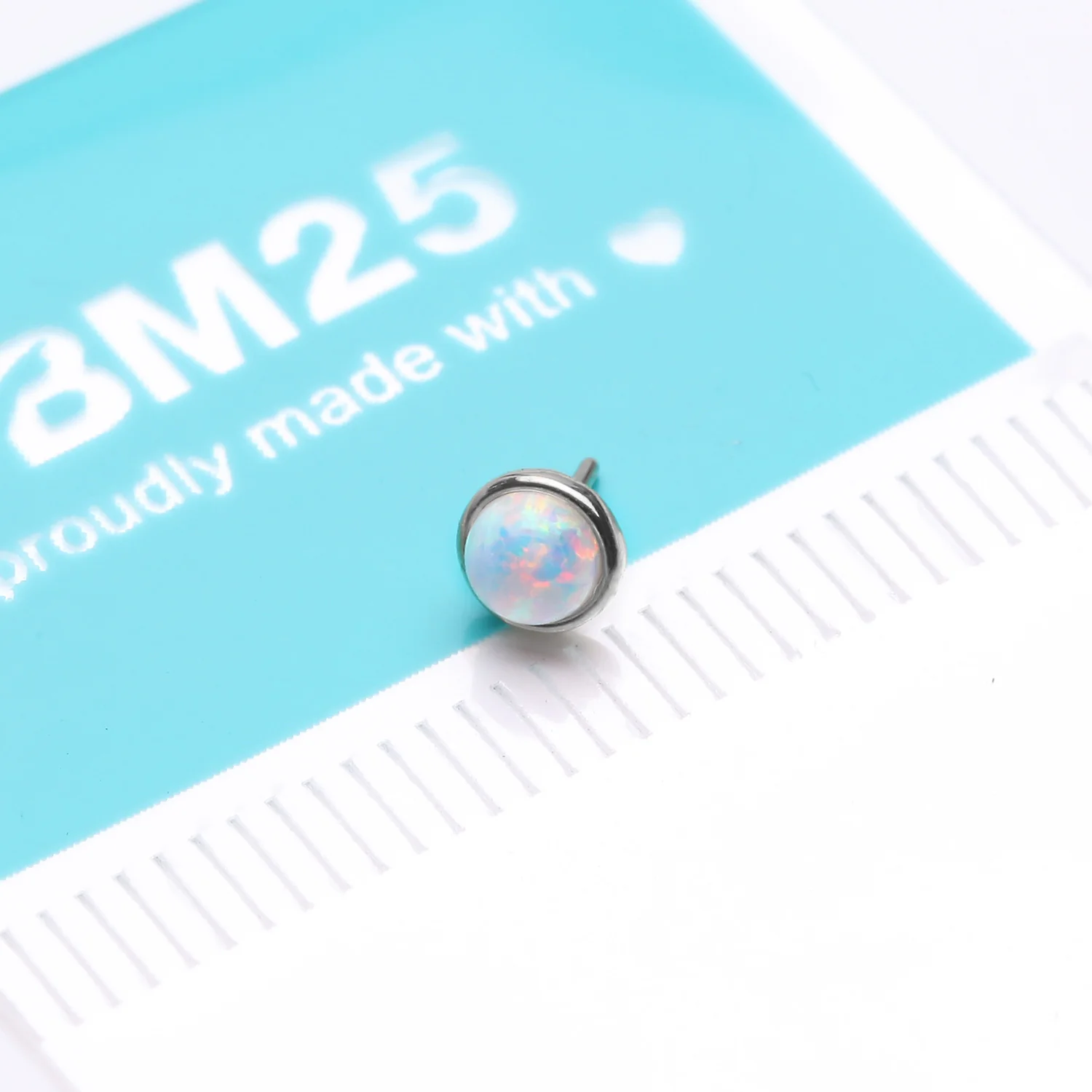 14 Karat White Gold OneFit Threadless Bezel Fire Opal Top Part - Image 2