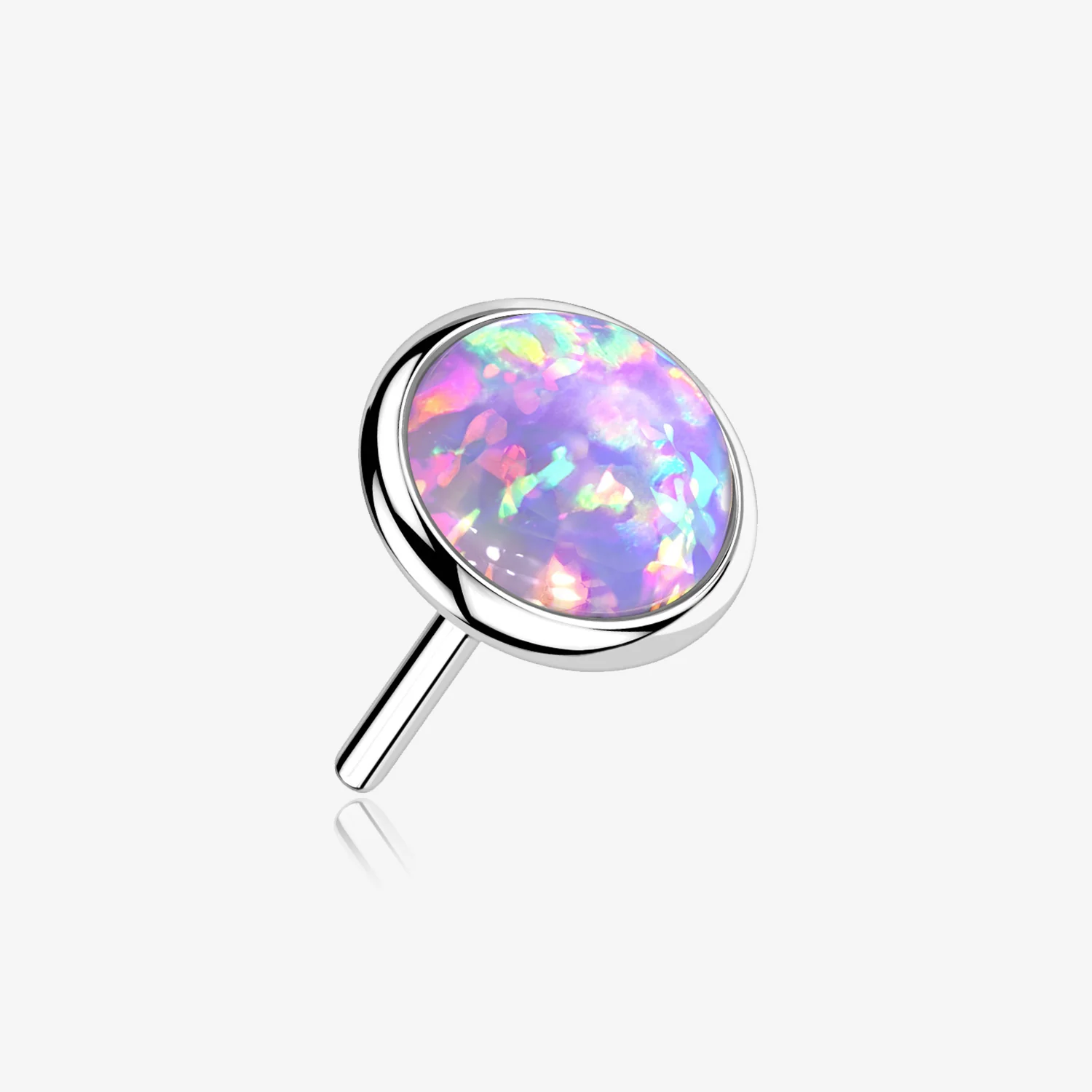 14 Karat White Gold OneFit Threadless Bezel Fire Opal Top Part