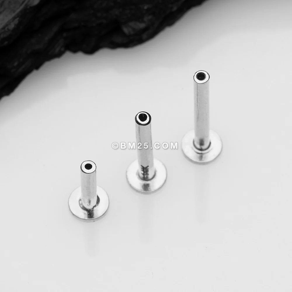14 Karat White Gold OneFit Threadless Flat Back Stud Labret Bar Part - Image 2