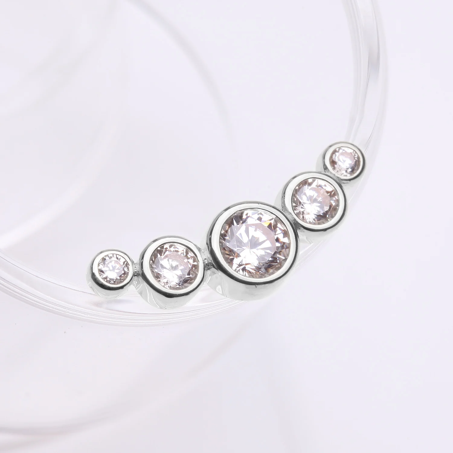 14 Karat White Gold OneFit Threadless Journey Bubble Sparkle Top Part - Image 2