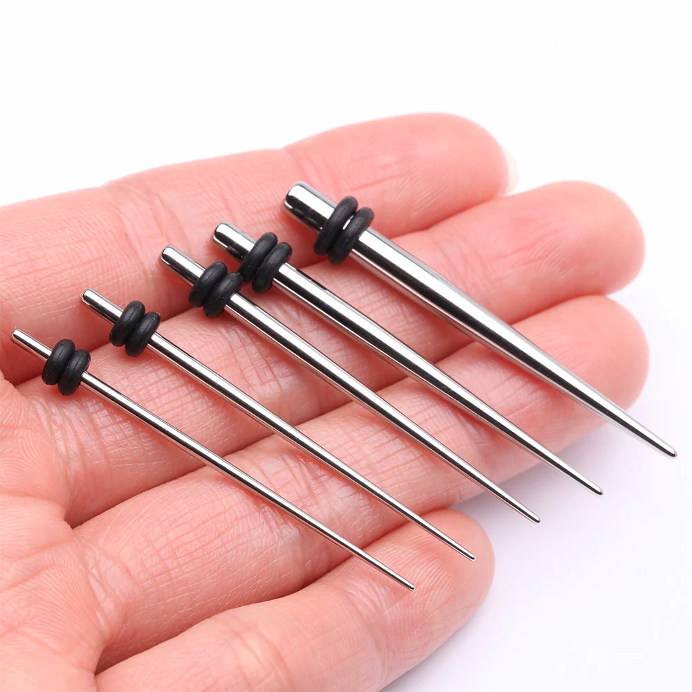14 to 6 GA Steel Taper with O-Rings Ear Stretching Kit - Image 3