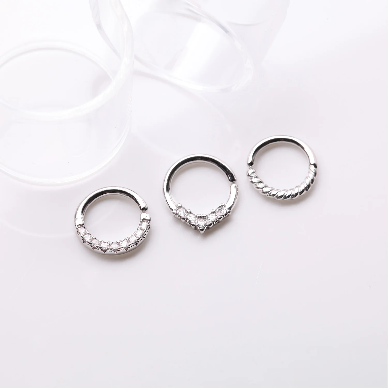 3 Pcs of Assorted Essential Bendable Hoop Ring Package - Image 2