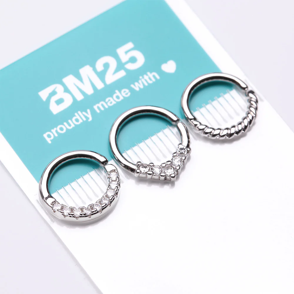 3 Pcs of Assorted Essential Bendable Hoop Ring Package - Image 4