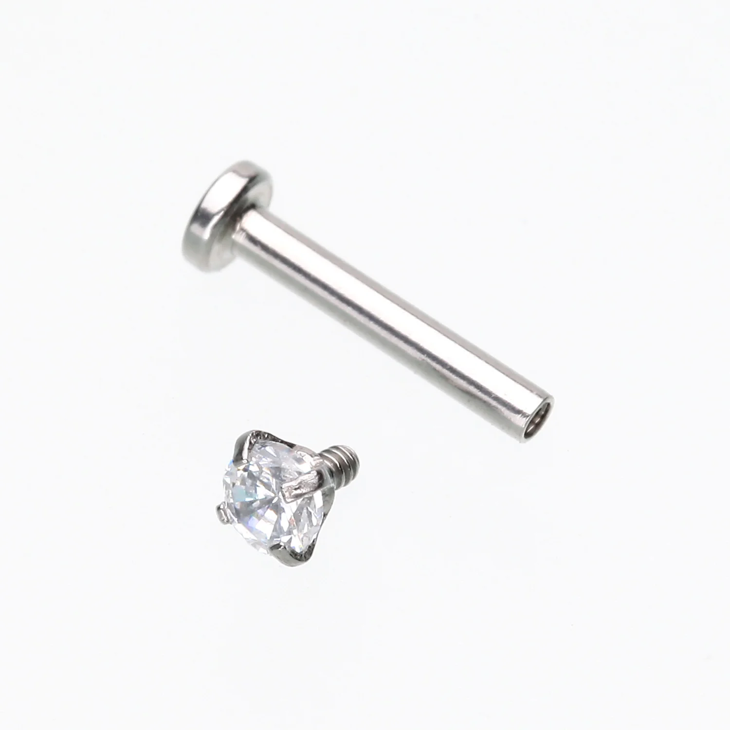 3 Pcs of Assorted Prong Set Sparkle Gem Steel Micro Labret Package - Image 2