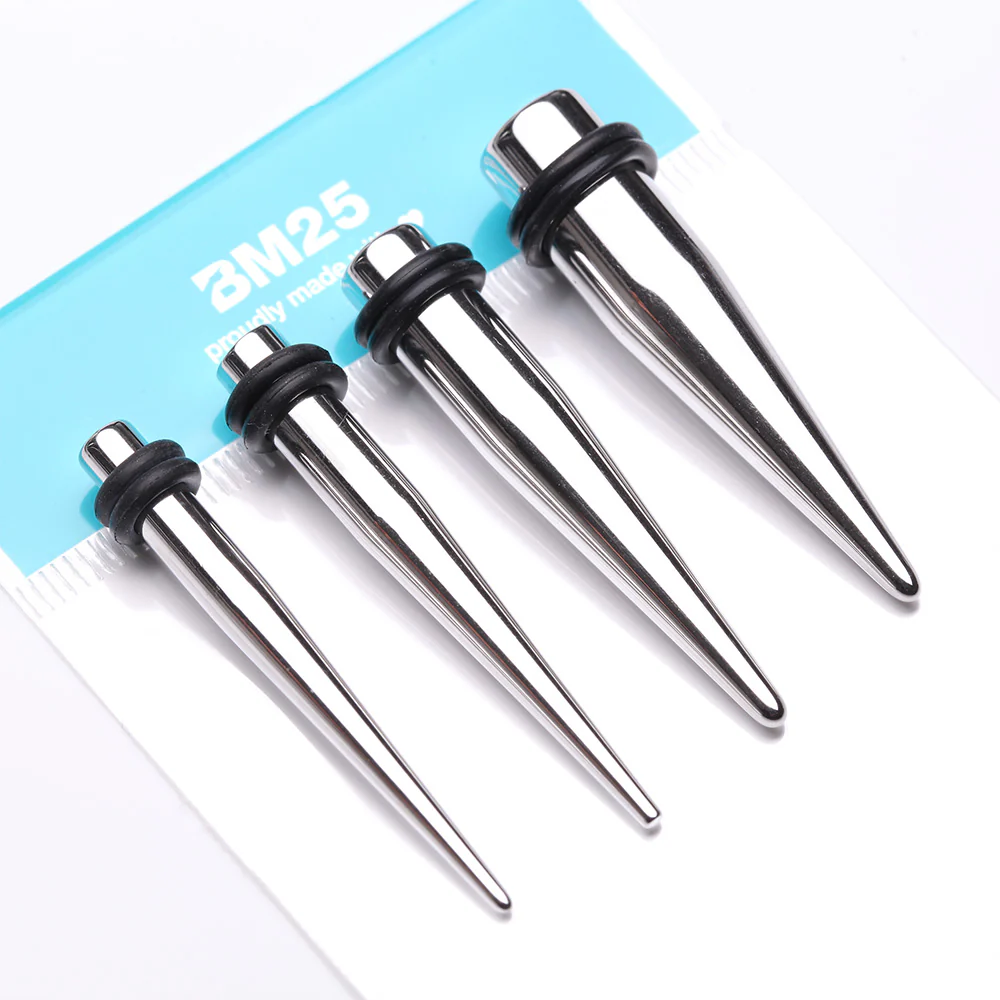 4 to 00 GA Steel Taper with O-Rings Ear Stretching Kit - Image 2