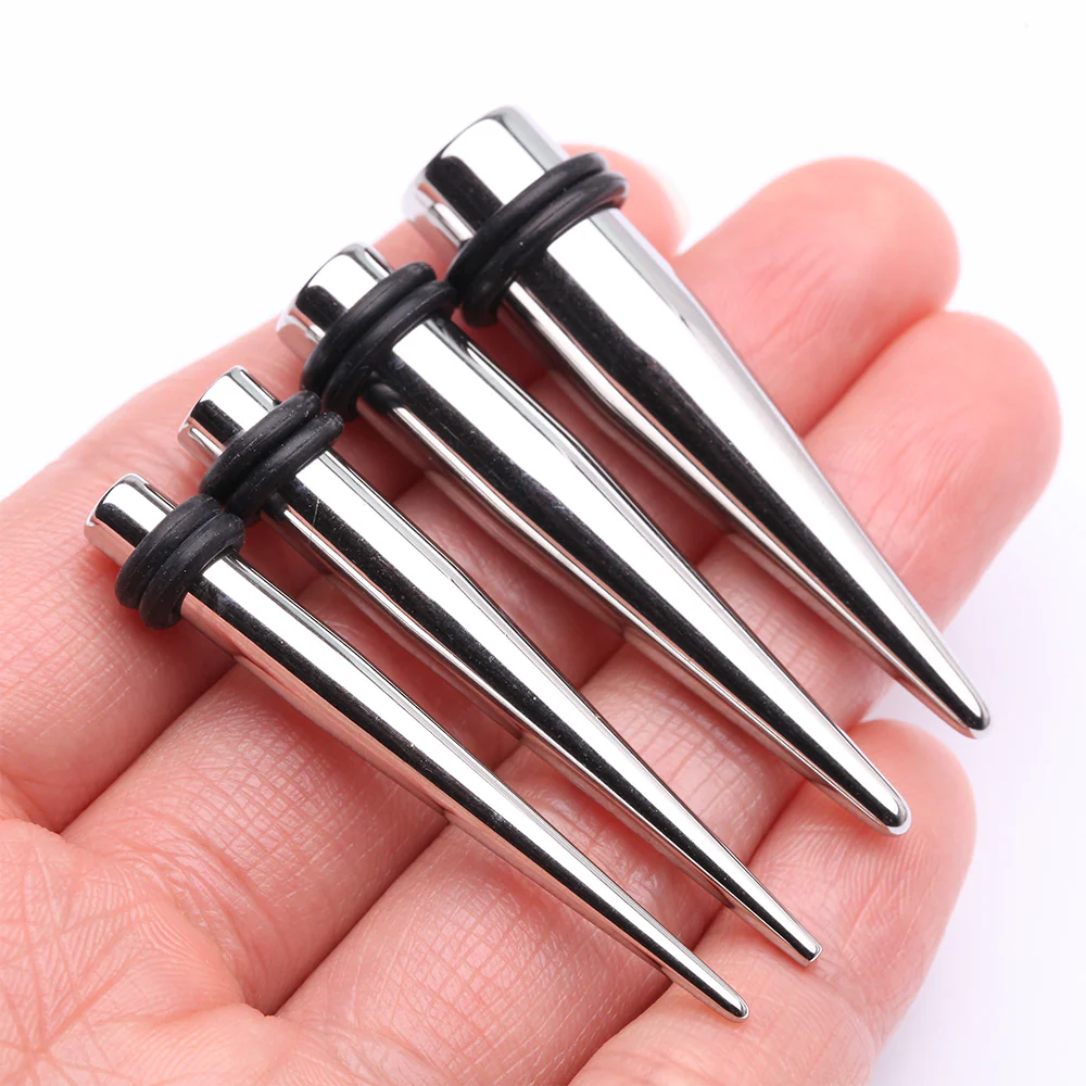 4 to 00 GA Steel Taper with O-Rings Ear Stretching Kit - Image 3