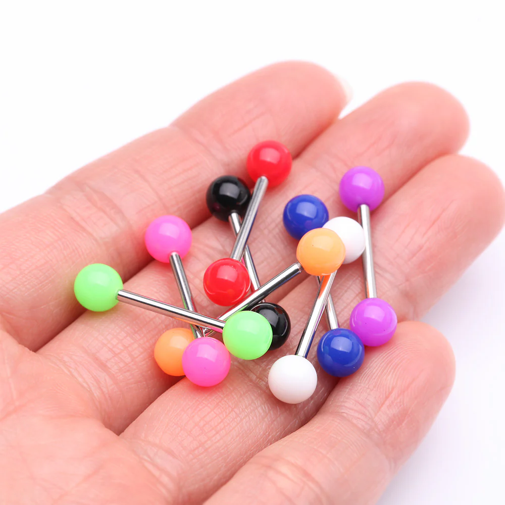 8 Pcs of Assorted Basic Solid Acrylic Ball Barbell Package - Image 3