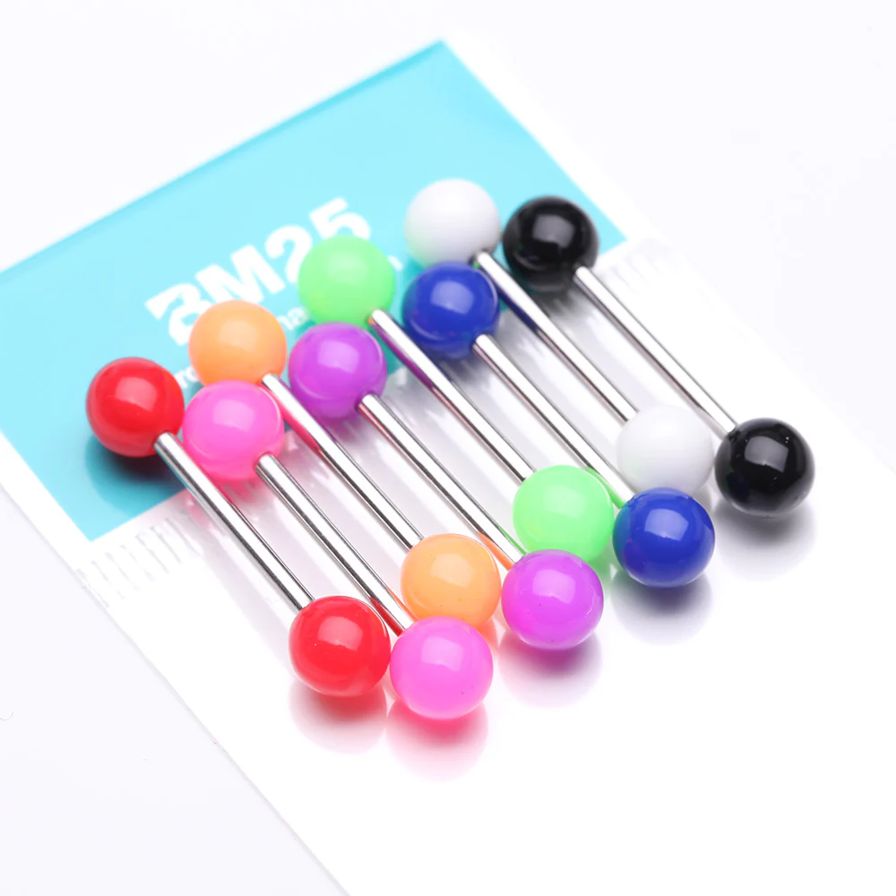 8 Pcs of Assorted Basic Solid Acrylic Ball Barbell Package - Image 4