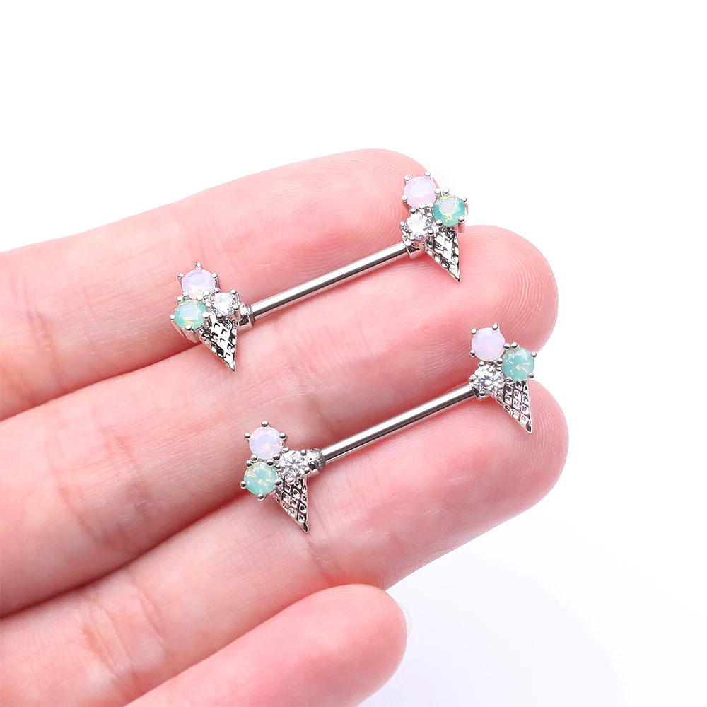 A Pair of Adorable Mixed Flavor Ice Cream Cone Nipple Barbell - Image 3