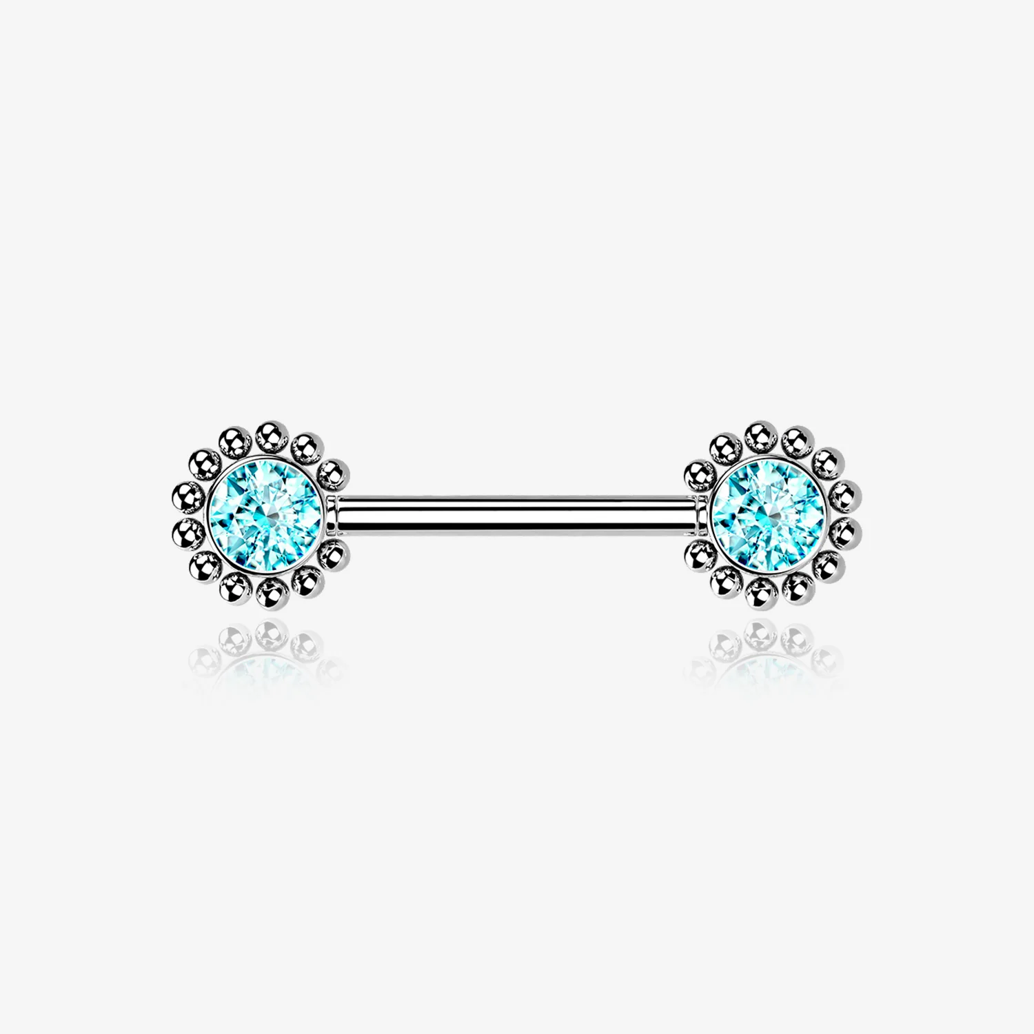 A Pair of Bali Bead Karma Circle Sparkle Threadless Nipple Barbell
