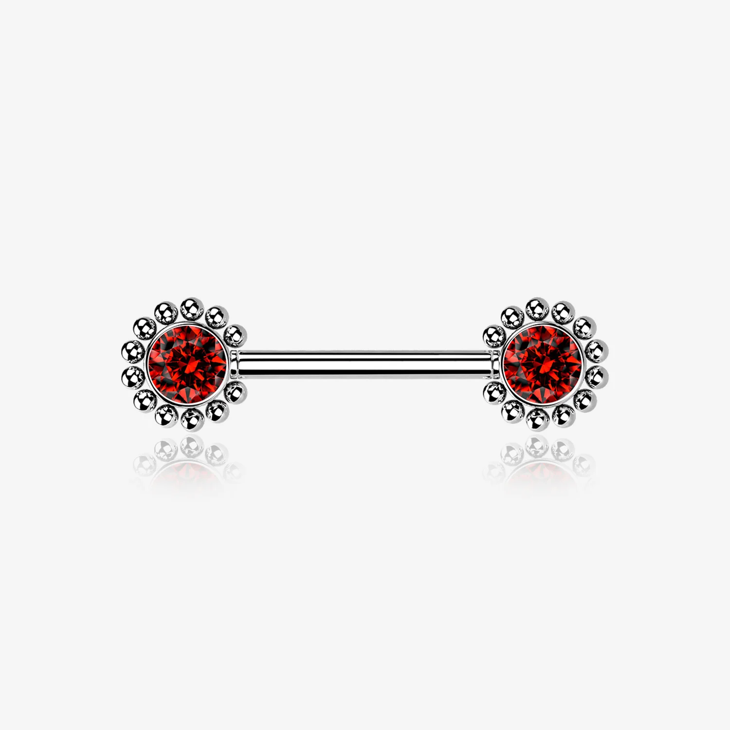 A Pair of Bali Bead Karma Circle Sparkle Threadless Nipple Barbell