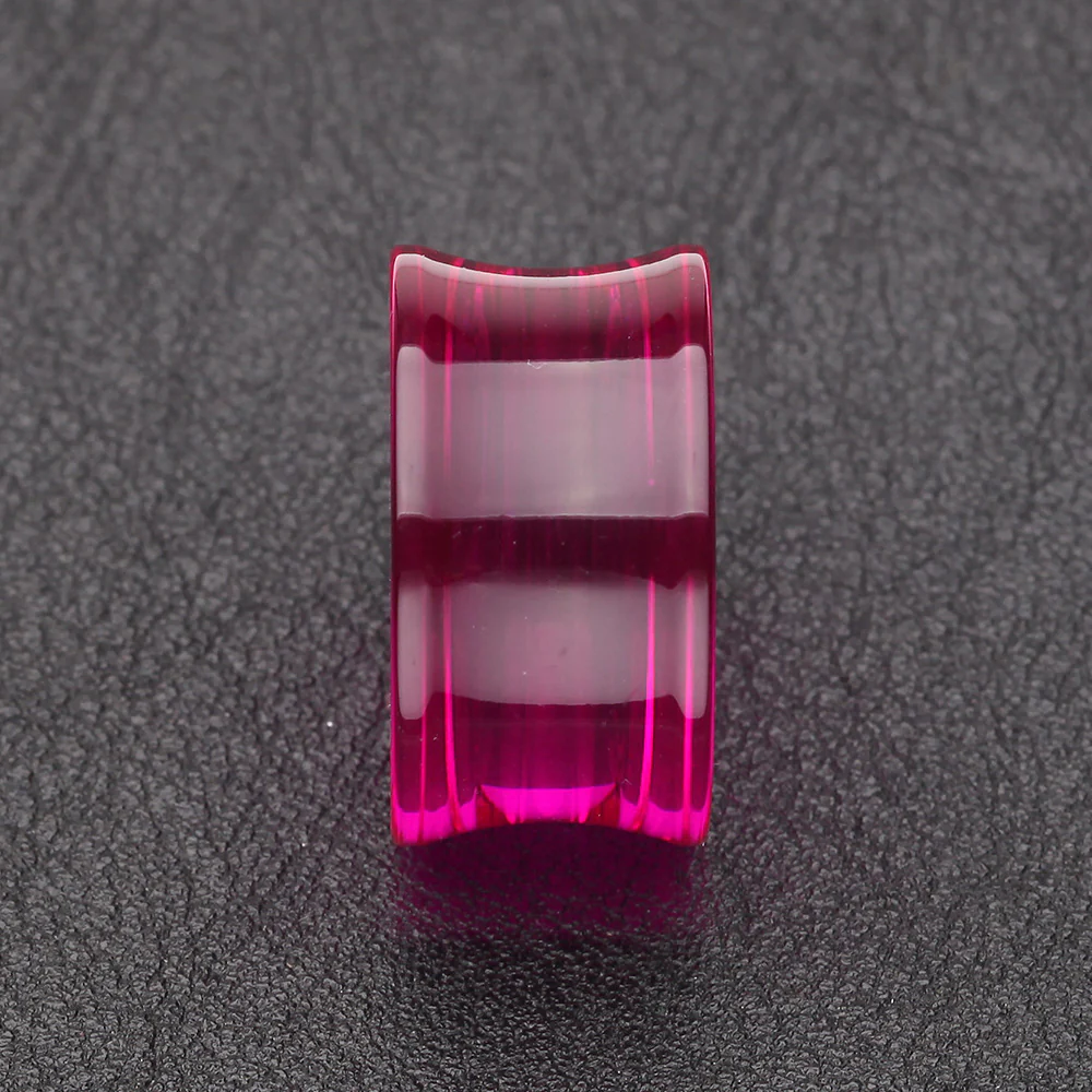 A Pair of Basic UV Acrylic Double Flared Ear Gauge Plug - Image 3