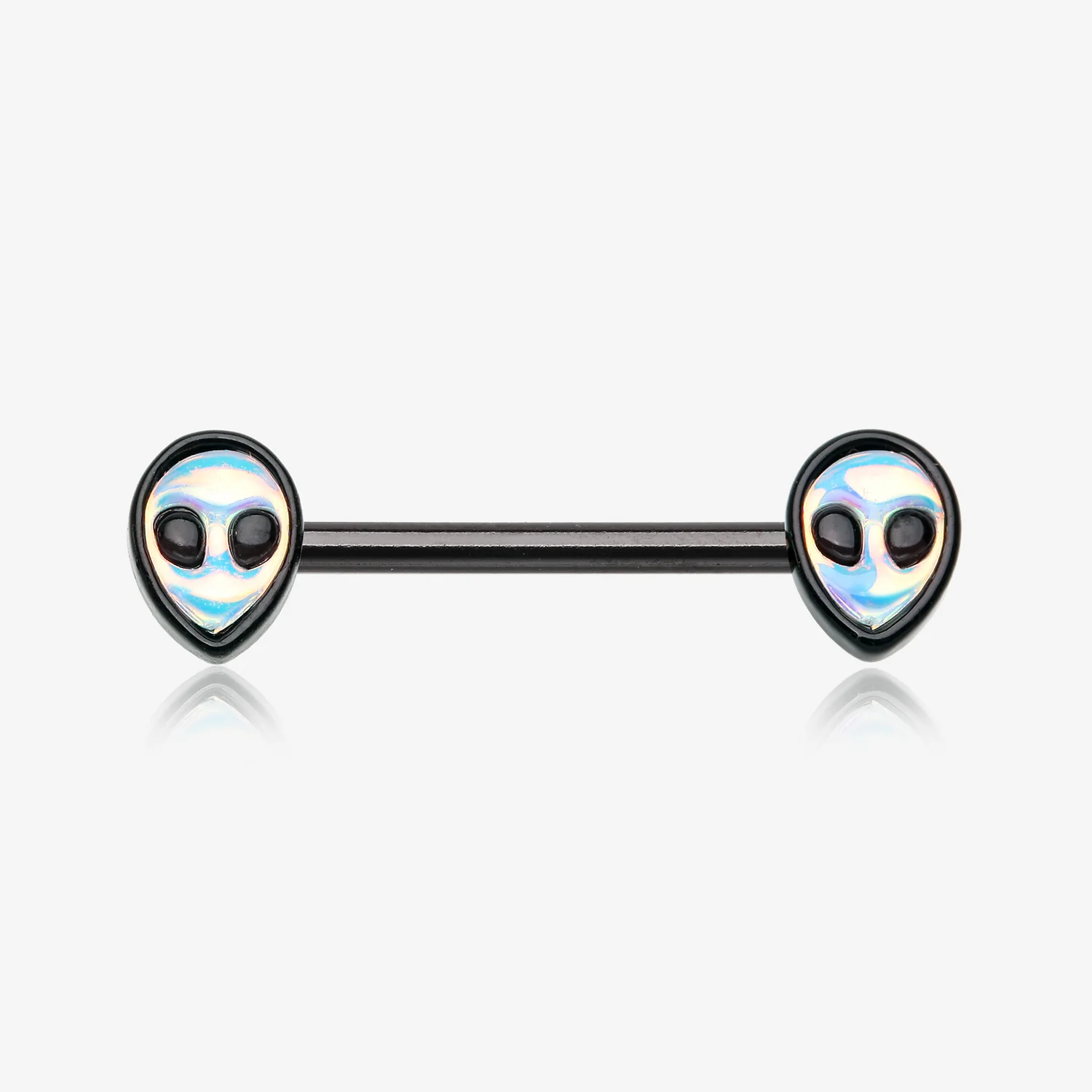 A Pair of Blackline Iridescent Revo Alien Nipple Barbell