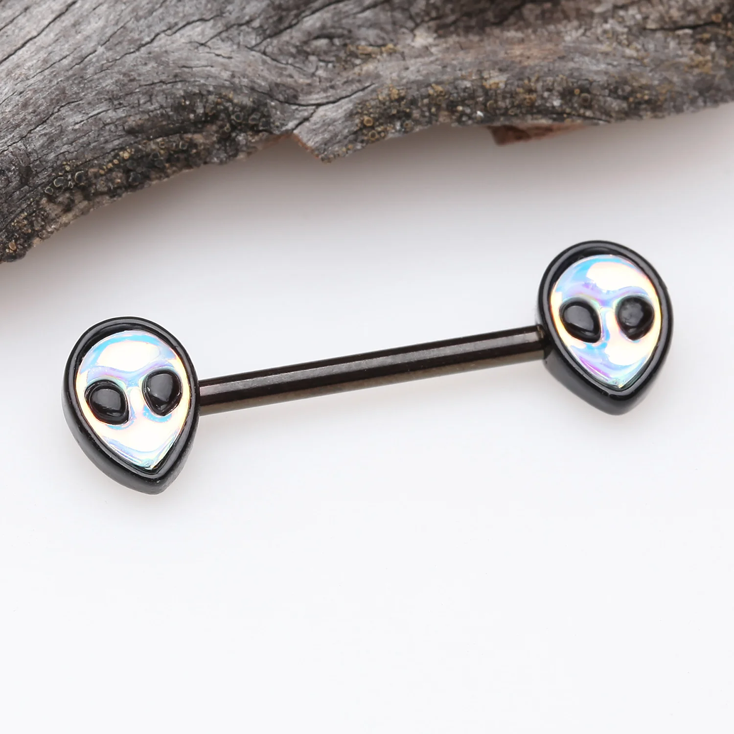 A Pair of Blackline Iridescent Revo Alien Nipple Barbell - Image 2