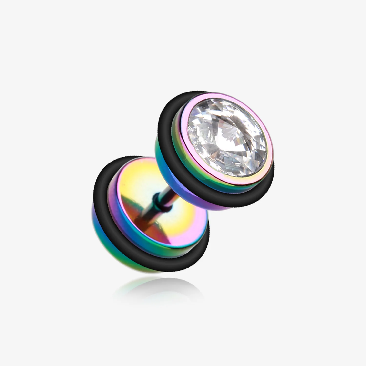 A Pair of Colorline Pointy Crystalline Faux Gauge Plug Earring