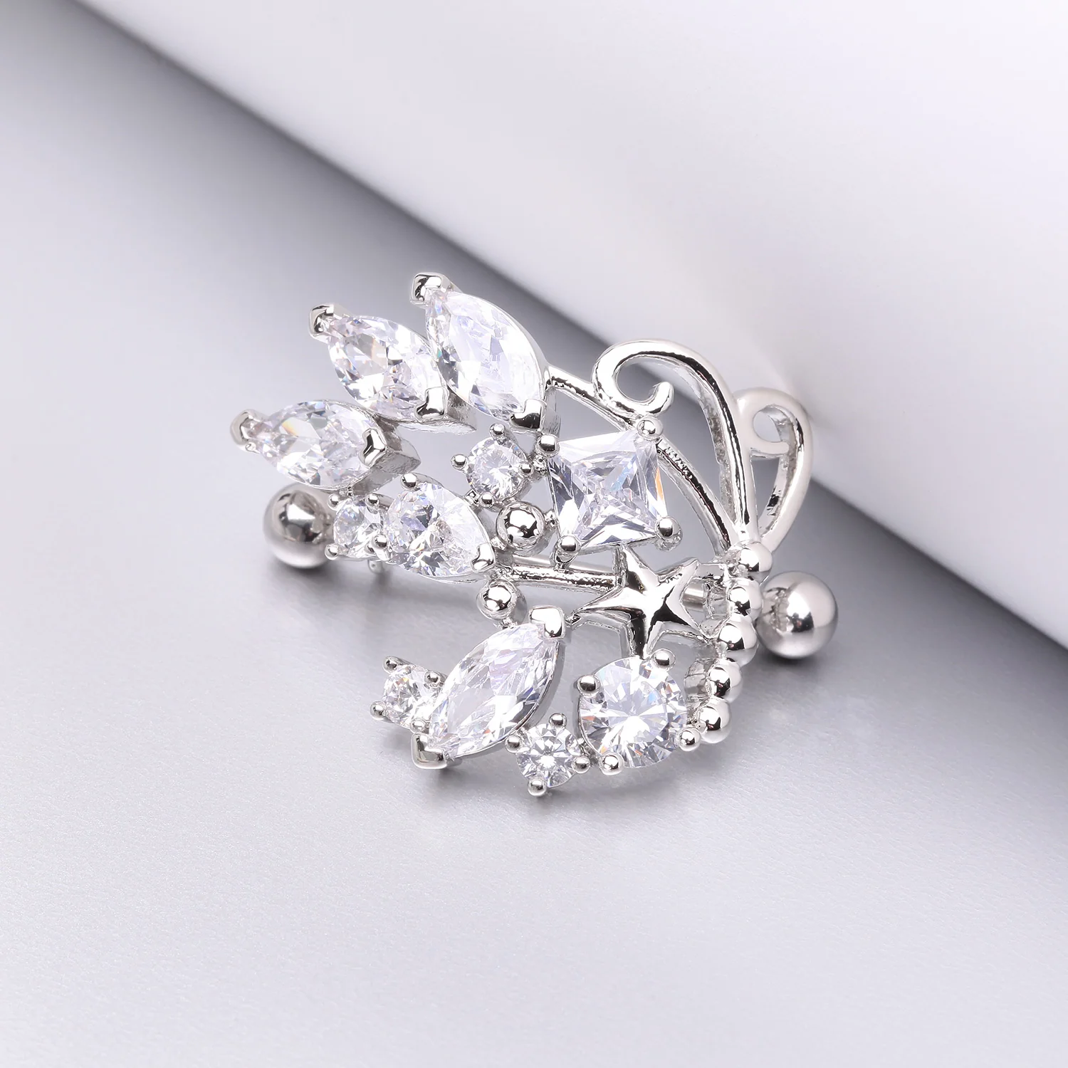 A Pair of Butterfly Extravagant Sparkle Dangle Nipple Shield - Image 2