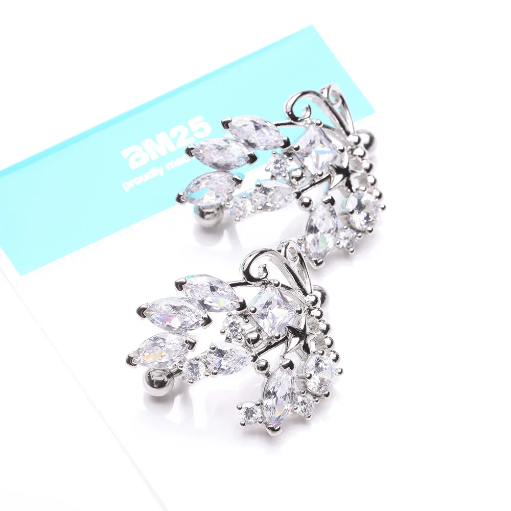 A Pair of Butterfly Extravagant Sparkle Dangle Nipple Shield - Image 5