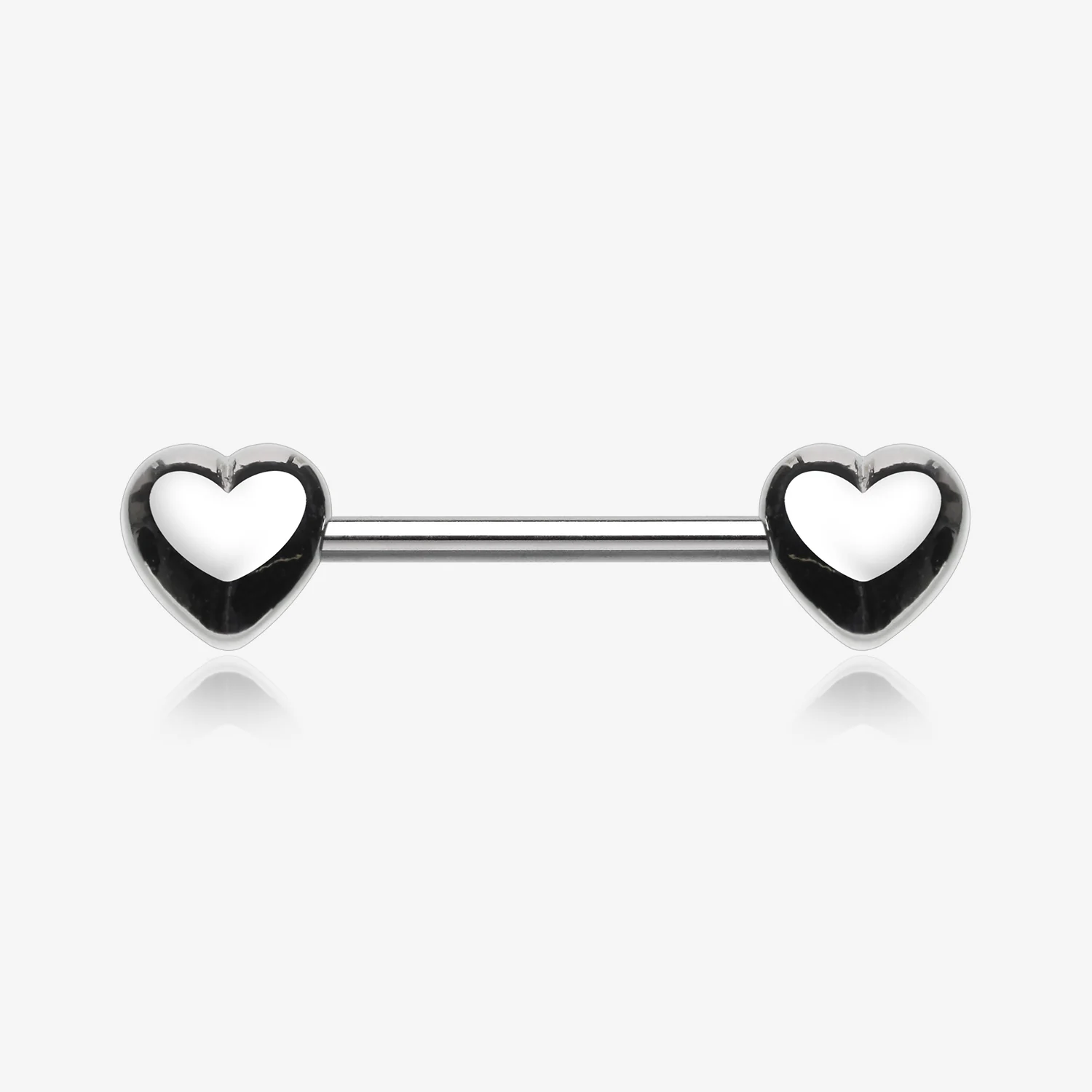 A Pair of Classic Fluffy Heart Steel Nipple Barbell