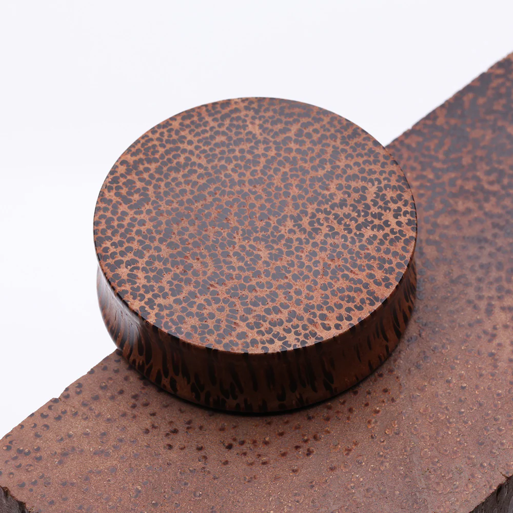 A Pair of Coconut Wood Double Flared Plug - Image 4