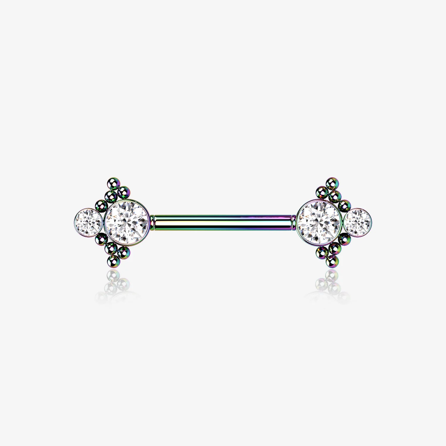 A Pair of Colorline Bali Divinity Sparkle Threadless Nipple Barbell