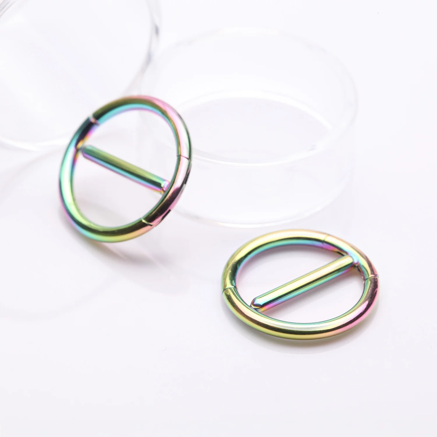 A Pair of Colorline Dual Hinged Classic Hoop Nipple Clicker - Image 2