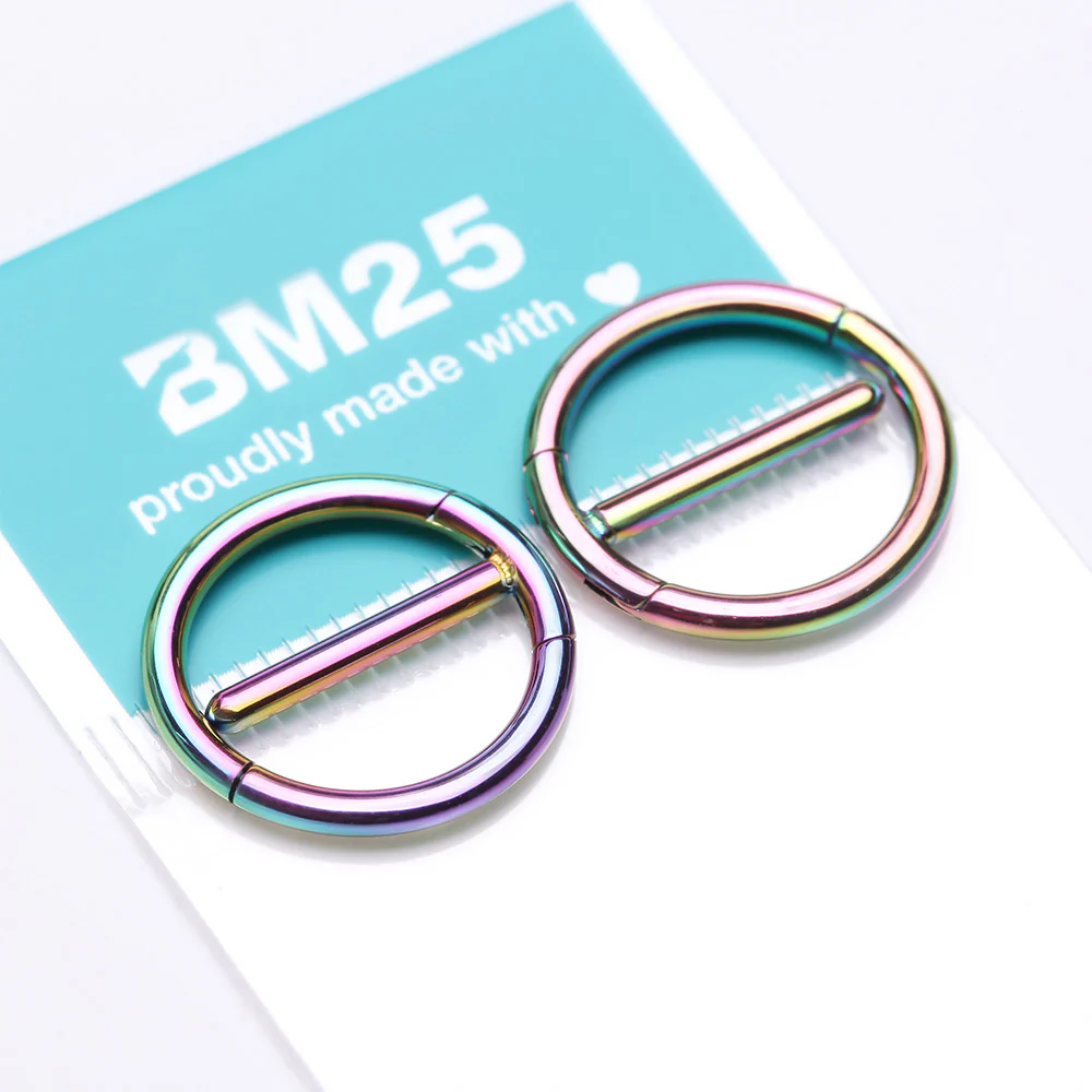 A Pair of Colorline Dual Hinged Classic Hoop Nipple Clicker - Image 4